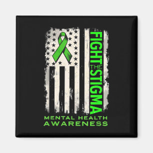 Us Flag Fight Stigma Mental Health Awareness  Magnet