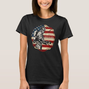 US Flag Fire Department Proud Of My Firefighter Hu T-Shirt