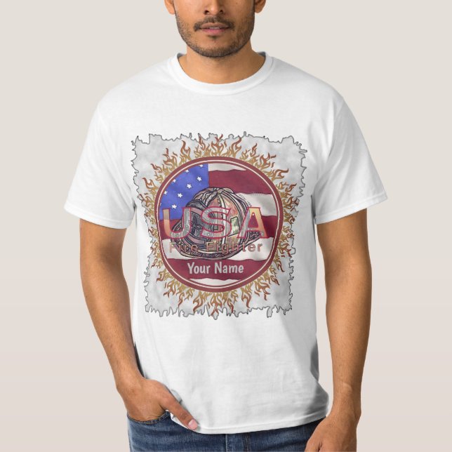 US Flag Firefighter tshirt (Front)