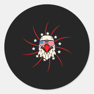 Us Flag For American Independence Day On 4th Of Ju Classic Round Sticker