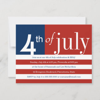US Flag Fourth of July Party Invitation