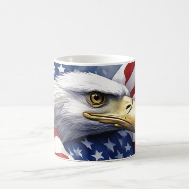 US Flag Freedom Eagle Motivational Inspirational Coffee Mug (Center)