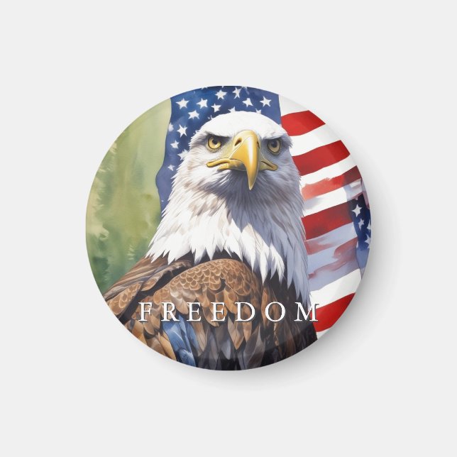 US Flag Freedom Eagle Motivational Inspirational Magnet (Front)