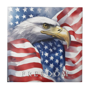 US Flag Freedom Eagle Motivational Inspirational Tile