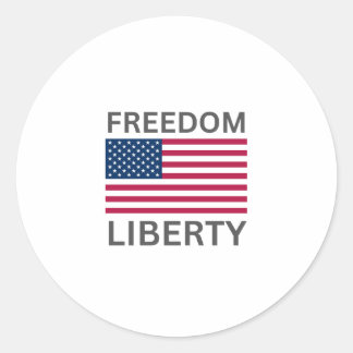 US Flag Freedom Liberty™ Classic Round Stickers