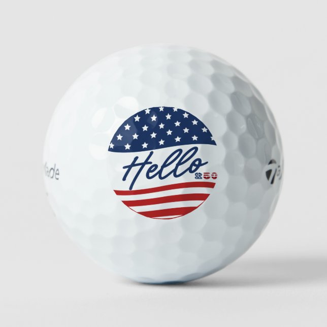 US Flag Golf Balls - Custom Taylor Made TP5 Gift (Front)