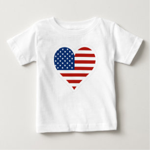 US Flag Heart Baby T-Shirt