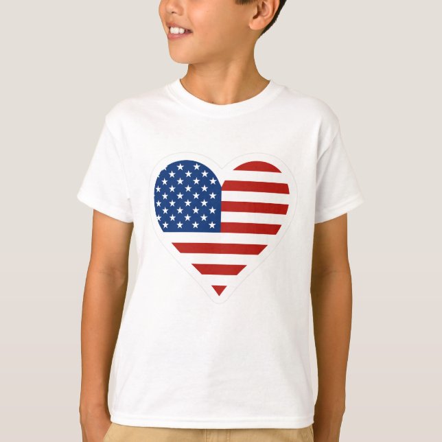US Flag Heart T-shirt (Front)