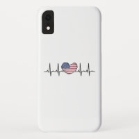 US Flag Heartbeat ECG Electrocardiography
