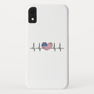 US Flag Heartbeat ECG Electrocardiography Case-Mate iPhone Case