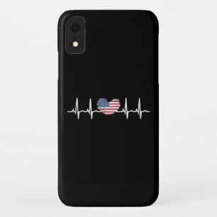 US Flag Heartbeat ECG Electrocardiography Case-Mate iPhone Case
