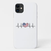 US Flag Heartbeat ECG Electrocardiography