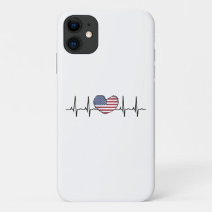 US Flag Heartbeat ECG Electrocardiography Case-Mate iPhone Case