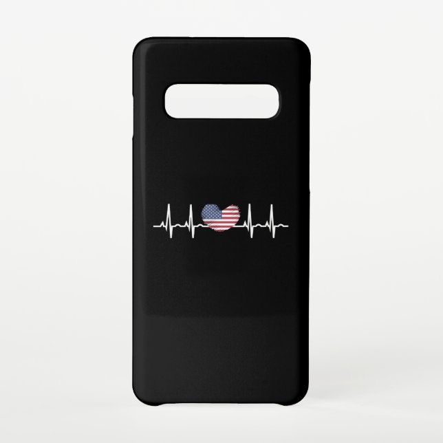 US Flag Heartbeat ECG Electrocardiography Samsung Galaxy Case (Back)