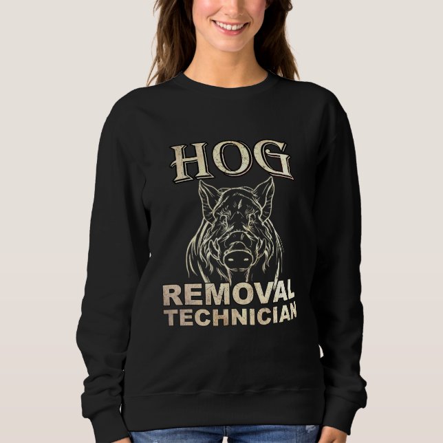 Us Flag Hog Removal Technician Boar Hunting Wild V Sweatshirt (Front)