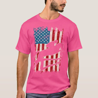 Us Flag Horse Show Jumping Equestrian T-Shirt