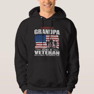 US Flag I´m Dad Grandpa and a Veteran Nothing scar Hoodie