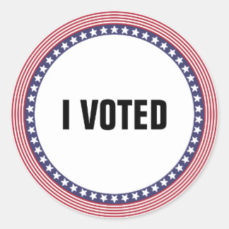 US Flag "I Voted" (CUSTOMIZABLE TEXT) Classic Round Sticker