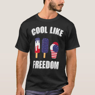 Us Flag Ice Cream Patriotic Popsicles 4th Of July  T-Shirt