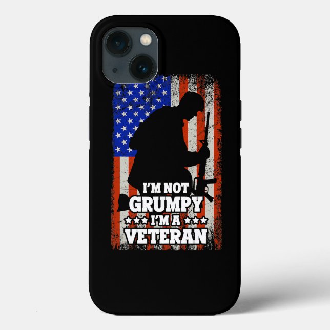 US Flag Im not Grumpy im a Veteran 116 Case-Mate iPhone Case (Back)