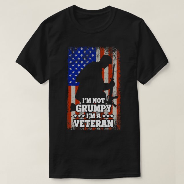 US Flag Im not Grumpy im a Veteran 116 T-Shirt (Design Front)