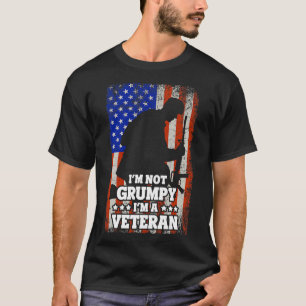 US Flag Im not Grumpy im a Veteran 116 T-Shirt