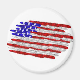 US Flag in Feathers Magnet