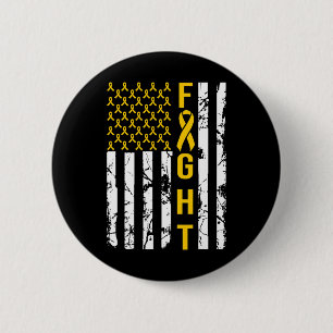 US Flag In September We Wear Gold Childhood Cancer 6 Cm Round Badge