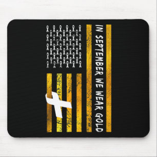 Us Flag In September We Wear Gold Childhood Cancer Mouse Pad