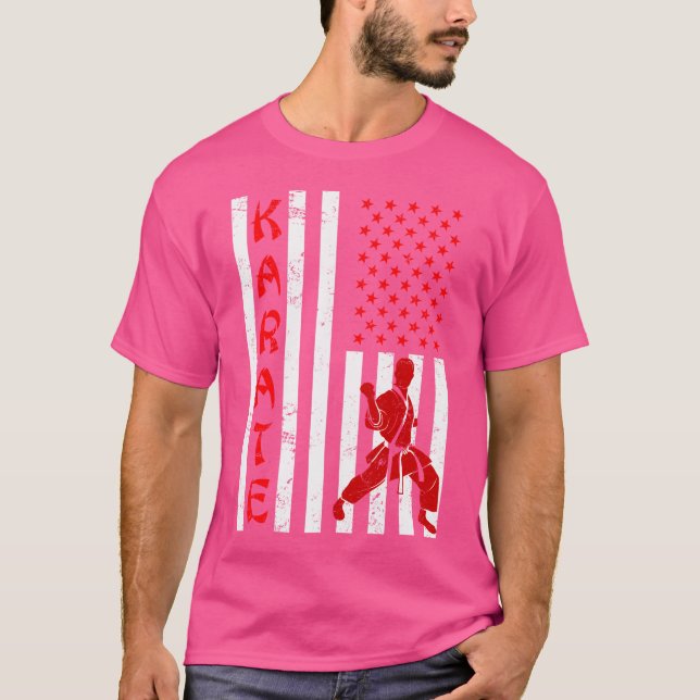 Us Flag Karate T-Shirt (Front)