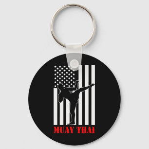 Us Flag Kickboxing Martial Arts Fighter Muay Thai Key Ring