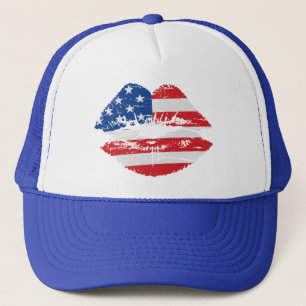 US Flag Lips Hat
