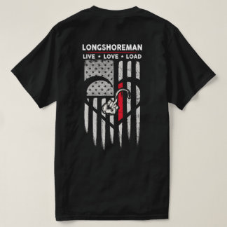 US Flag Longshoreman Decal T-Shirt