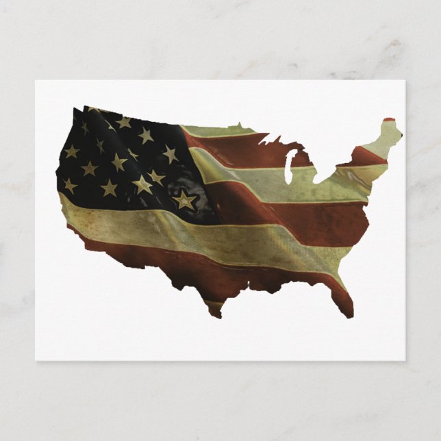 US flag/map gifts, add your background colour Postcard (Front)