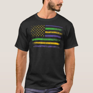 US Flag Mardi Gras Carnival New Orleans Men Women T-Shirt