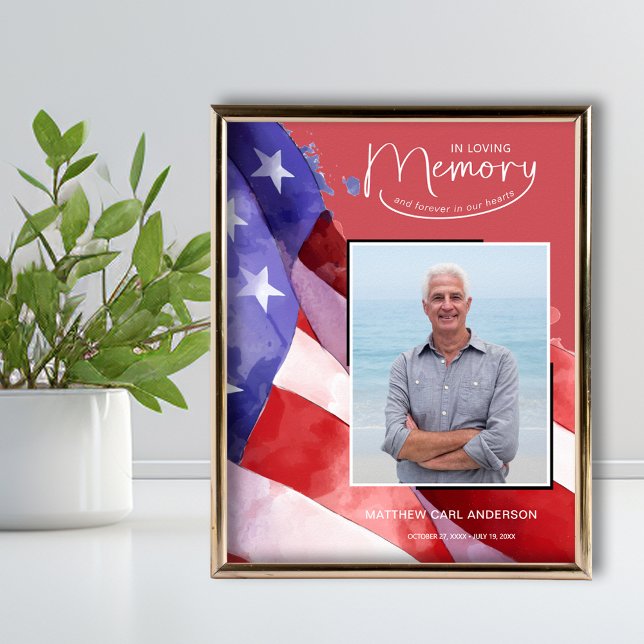 US Flag Military Funeral Memorial  Poster (US Flag Military Funeral Memorial Poster (frame not included))