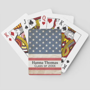 US Flag Military Patriotic Graduation Party Playing Cards