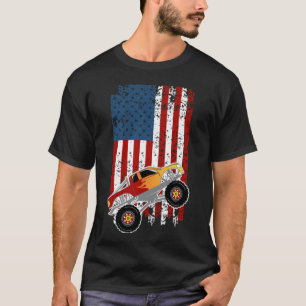 US Flag Monster , Boys Birthday Monster gift idea  T-Shirt