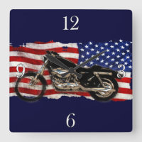 US Flag & Motorcycle, Motorbike, Patriotic Art