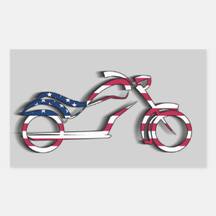 US Flag Motorcycle Sticker (Rectangle)