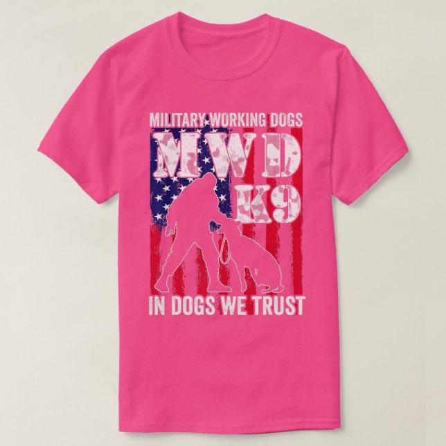 Us Flag MWD K9 Officer Military Working Dog Police T-Shirt (Design Front)