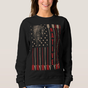 Us Flag Native American Headdress Indian Blood Sweatshirt