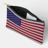 US Flag on Carbon Fiber Style Decor Print
