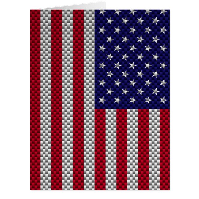 US Flag on Carbon Fibre Like Print (Front)
