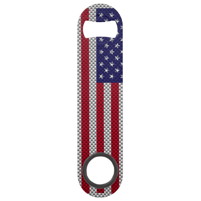 US Flag on Carbon Fibre Style Decor (Front)