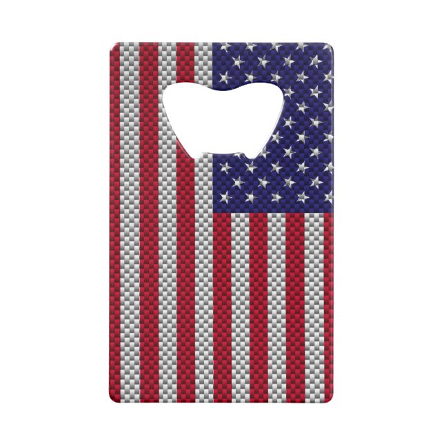 US Flag on Carbon Fibre Style Decor (Back)