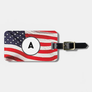 US Flag painting Luggage Tag