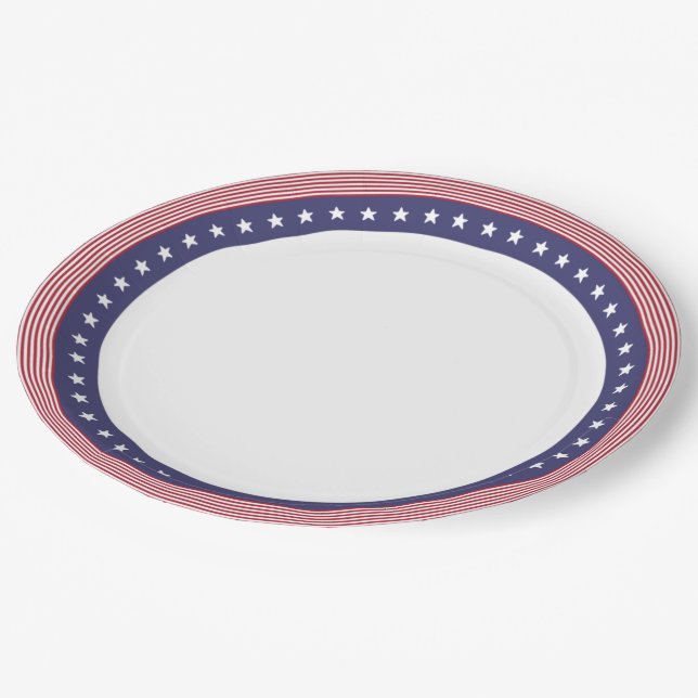 US Flag Paper Plates (Angled)