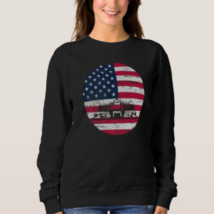 US Flag Patriot Formula Racing Lovers Car Fan Prem Sweatshirt