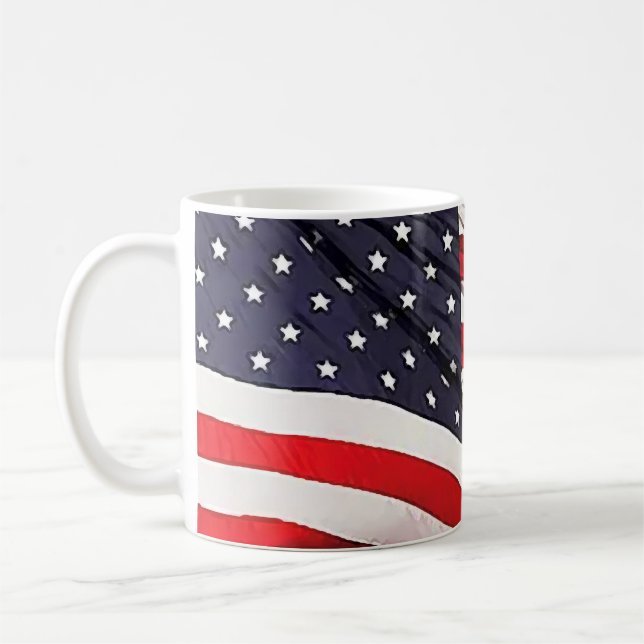 US Flag Patriotic  Coffee Mug (Left)